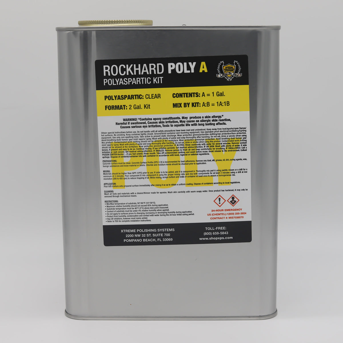 Rockhard Polyaspartic Kit - 2 Gallon Kit (1A:1B)