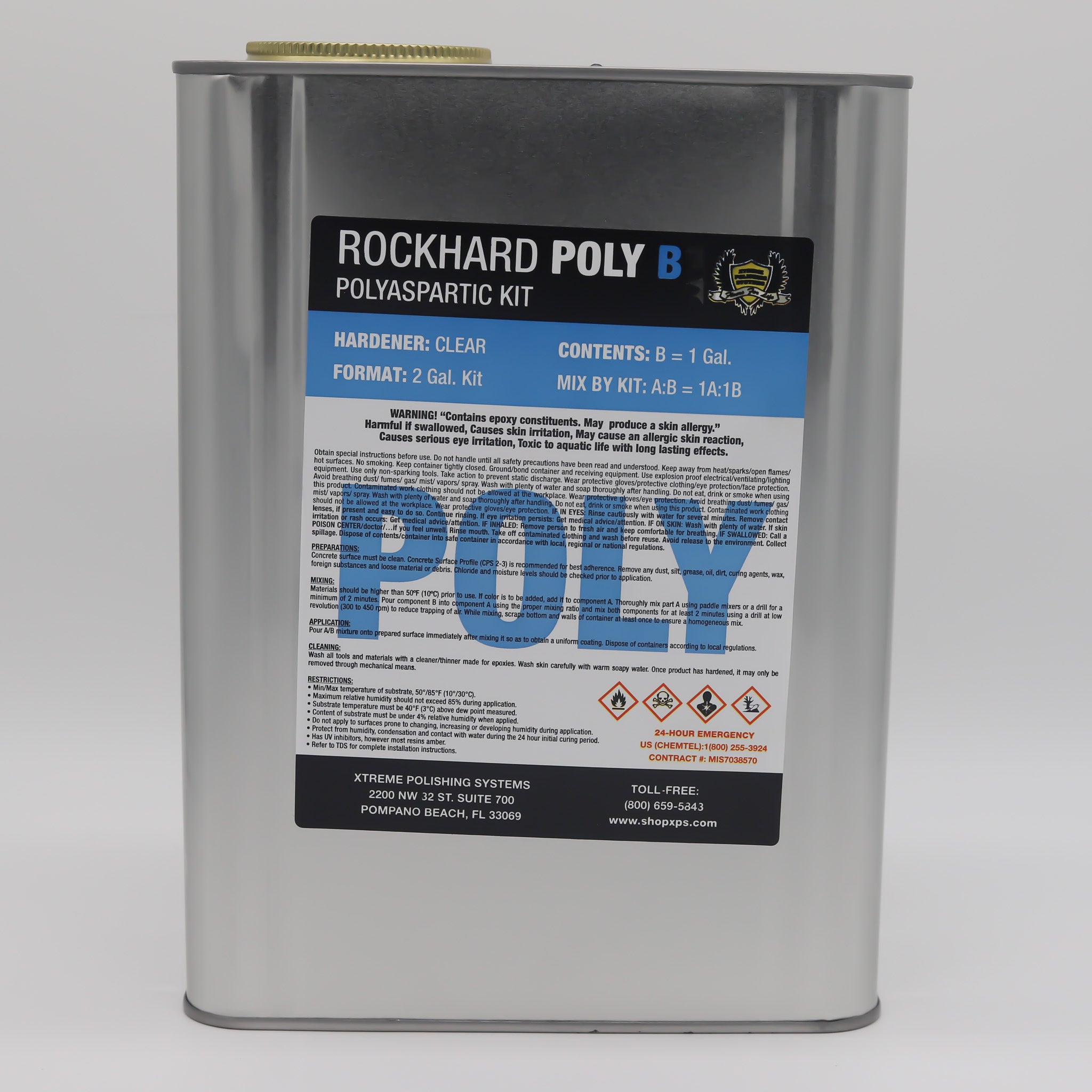 Rockhard Polyaspartic Kit - 2 Gallon Kit (1A:1B)